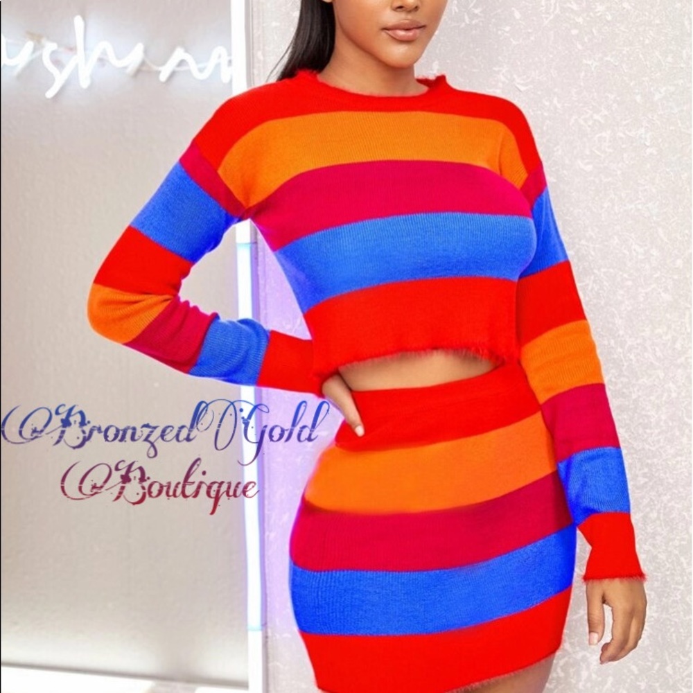 💙 ColorBlock Skirt Set 💙 - Picture 2 of 7